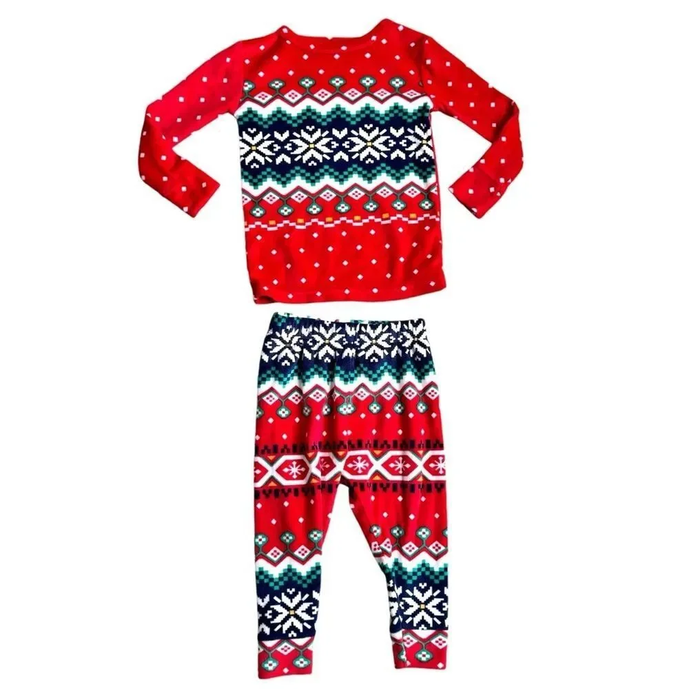 Cat & Jack Toddler Kids Long Sleeve Fleece Festive Pajama Set. PJs. 18 Months.
